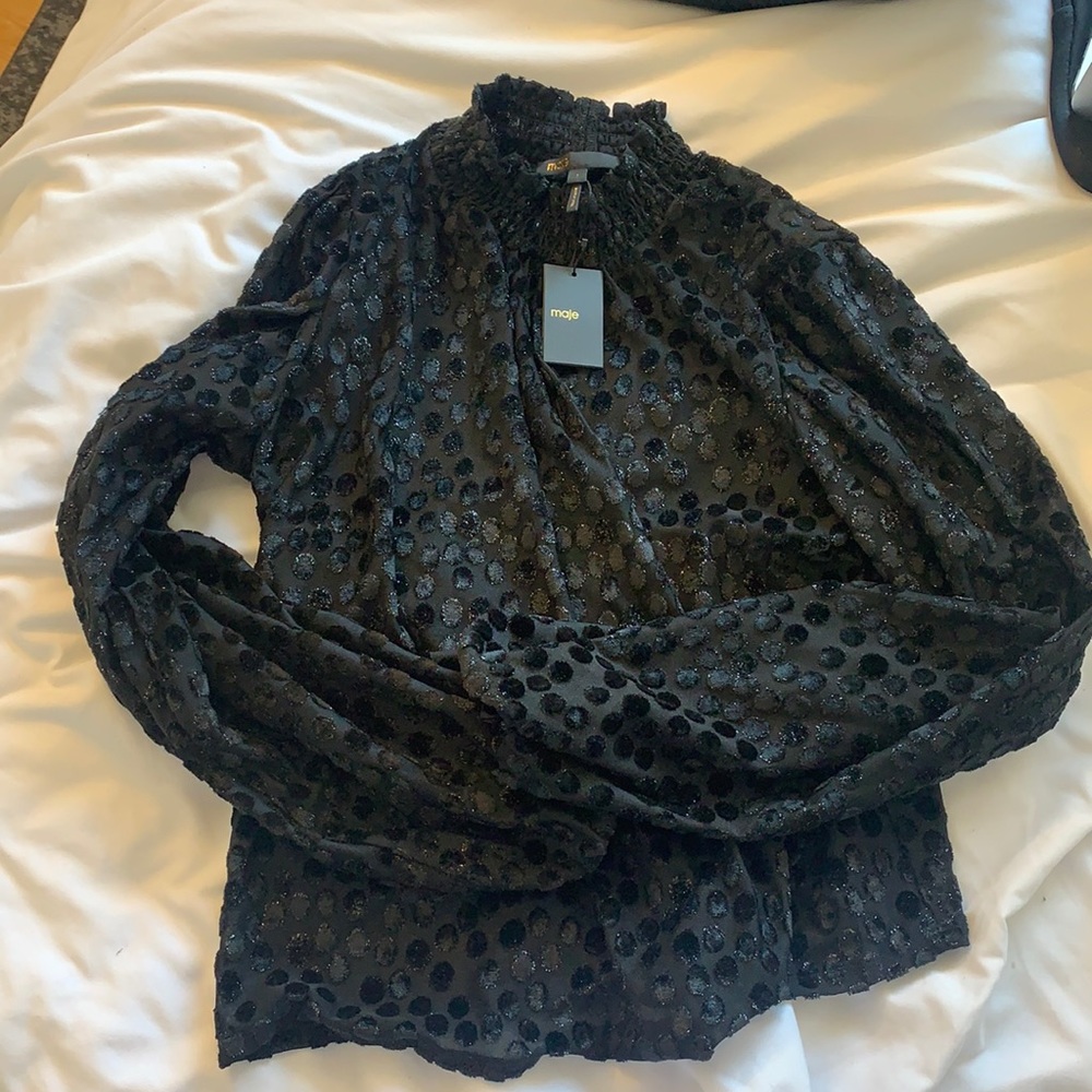 Maje turtleneck sparkly longsleeve